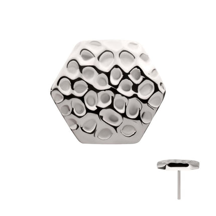 Invictus Titanium Threadless Hammered Hexagon Top