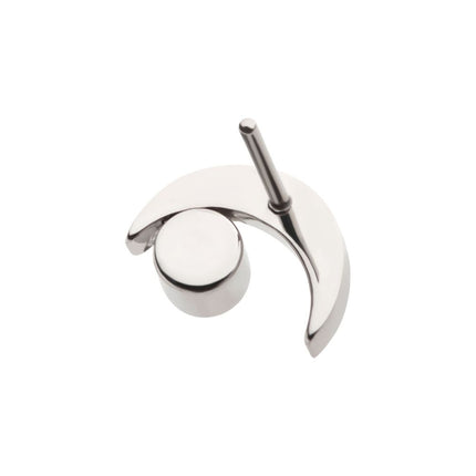 Invictus Titanium Threadless Crescent Moon with Bezel Set Opal Top