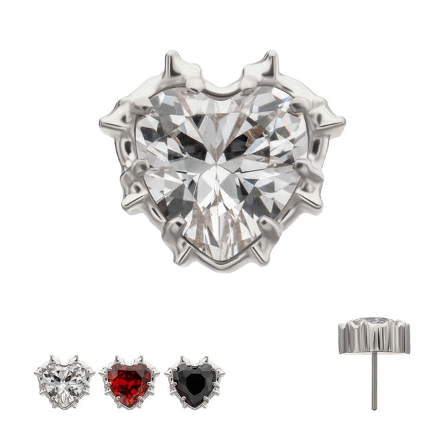 Invictus Titanium Threadless Prong Set Gem Heartbreaker Edge Top