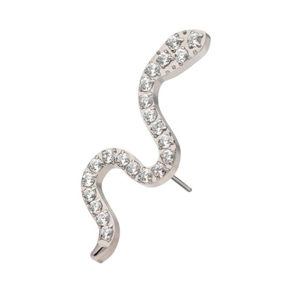 Invictus Titanium Threadless with Pave Set CZ Snake Top