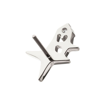 Invictus Titanium Threadless Double Celestial Star Top with Prong Set Gem