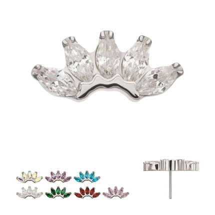 Invictus Titanium Threadless Prong Set 5- Marquise Gem Fan Cluster Top