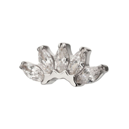 Invictus Titanium Threadless Prong Set 5- Marquise Gem Fan Cluster Top