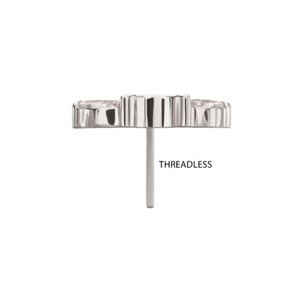 Invictus Titanium Threadless Prong Set 5- Marquise Gem Fan Cluster Top