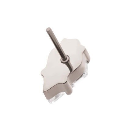 Invictus Titanium Threadless Prong Set Kite Shaped CZ Top