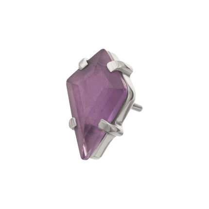 Invictus Titanium Threadless 4-Prong Kite Shape Stone Top