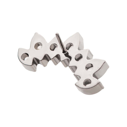 Invictus Titanium Threadless with Prong Set Marquise Clear CZ 7-Cluster Fan Shape Top