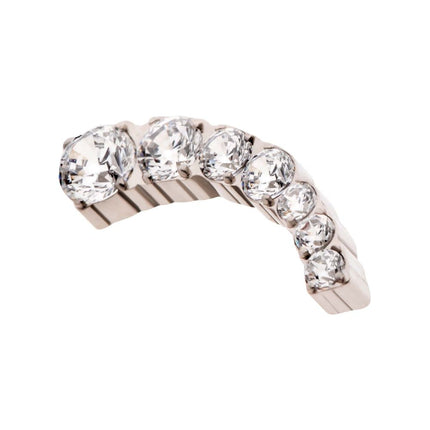 Invictus Titanium Threadless with Prong Set Round Clear CZ 7-Cluster Top