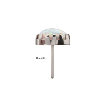 Invictus Titanium Threadless Prong Edge Opal Heart Top