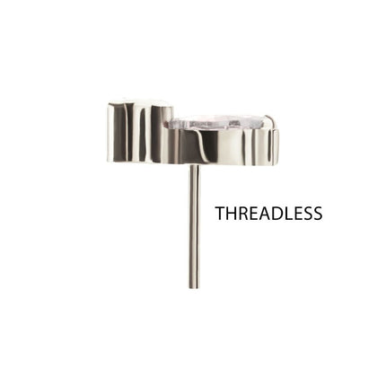 Invictus Titanium Threadless 3-Cluster Marquise Gem Fan Top with Bezel Round Gem