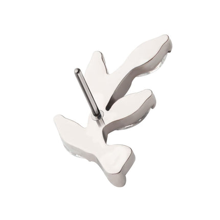 Invictus Threadless Prong Set Marquise CZ Leaf Top