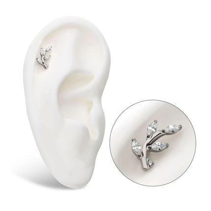 Invictus Threadless Prong Set Marquise CZ Leaf Top