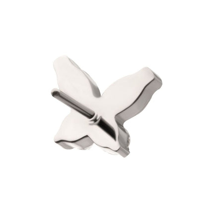 Invictus Titanium Threadless Small Butterfly with Prong Set Round & Marquise Gem Top