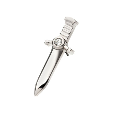 Invictus Titanium Threadless with Bezel Set 1mm CZ Dagger Top