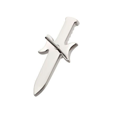 Invictus Titanium Threadless with Bezel Set 2mm CZ/Opal Triple Moon Phase Dagger Top
