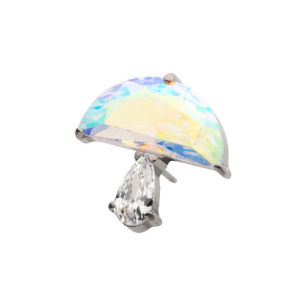 Invictus Titanium Threadless Prong Set Multi Shape CZ Mushroom Top