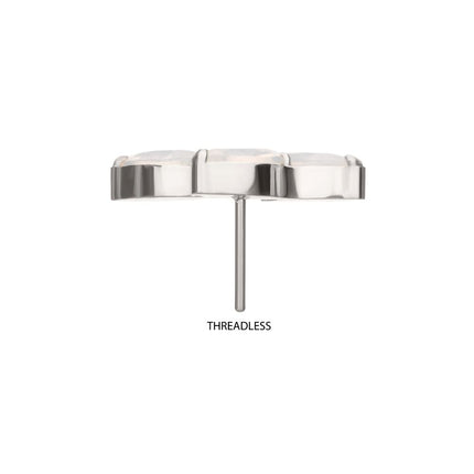 Invictus Titanium Threadless Vine Shape Top with 3-Tier Full Opalite Marquise
