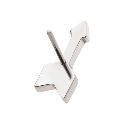 Invictus Titanium Threadless Pave Set Round CZ Gem Arrow Top