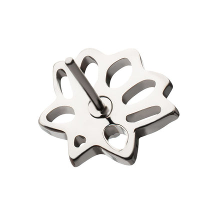 Invictus Titanium Threadless Lotus Flower Top with Prong Set Gem