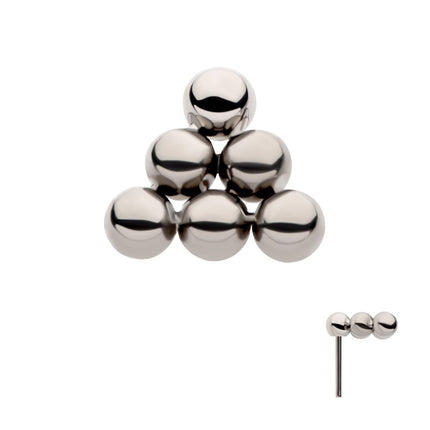 Invictus Titanium Threadless 6 Beads Pyramid Shape Top