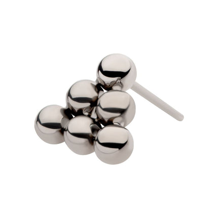 Invictus Titanium Threadless 6 Beads Pyramid Shape Top