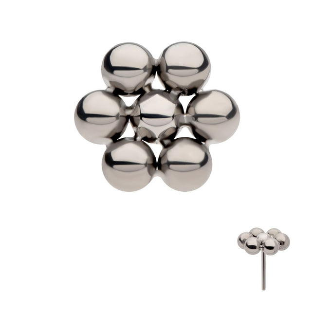Invictus Titanium Threadless 7 Beads Hexagon Shape Top
