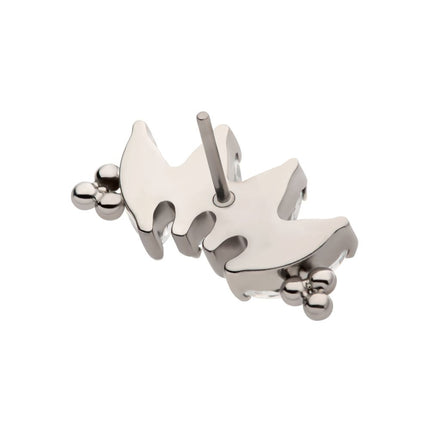 Invictus Titanium Threadless with Tri Beads & Prong Set Marquise CZ 4-Cluster Top