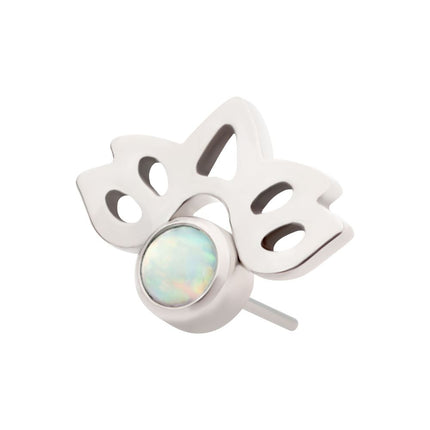 Invictus Titanium Threadless with Bezel Set Opal Lotus Flower Top
