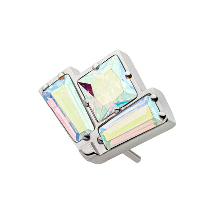 Invictus Titanium Threadless Baguette & Princess Gem Fan Shape Top