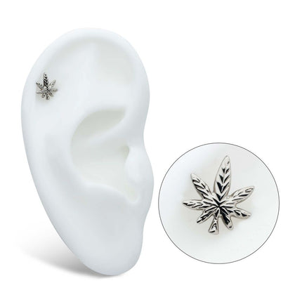 Invictus Titanium Threadless Pot Leaf Top