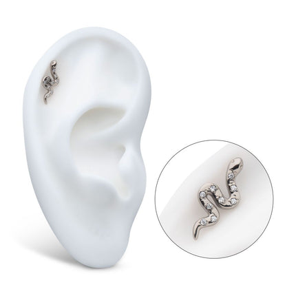 Invictus Titanium Threadless Prong Set 9-Gem Snake Top