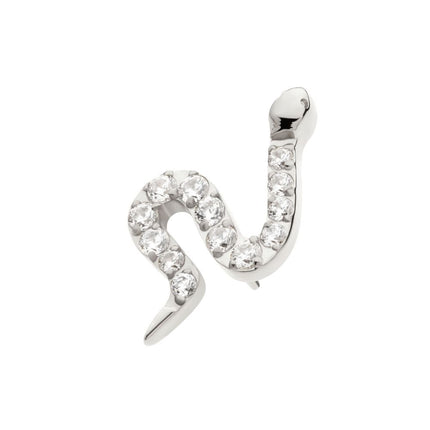 Invictus Titanium Threadless Pave Set 13 Clear CZ Snake Top