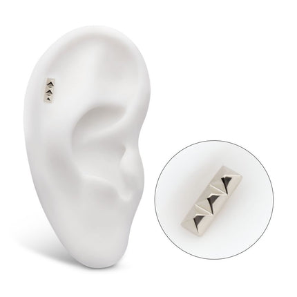 Invictus Titanium Threadless 3 Pyramid Stud Top