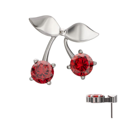 Invictus Titanium Threadless Prong Set Garnet Gem Cherry Top
