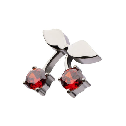Invictus Titanium Threadless Prong Set Garnet Gem Cherry Top
