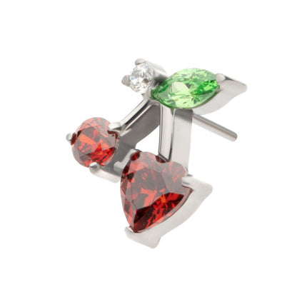 Invictus Titanium Threadless Prong Set Multi Gem Cherry Top