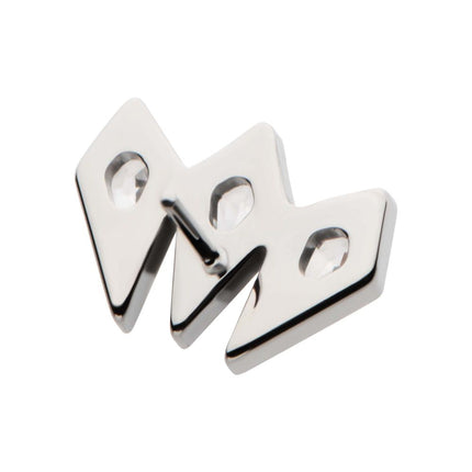 Invictus Titanium Threadless Kite Shape CZ 3-Cluster Top