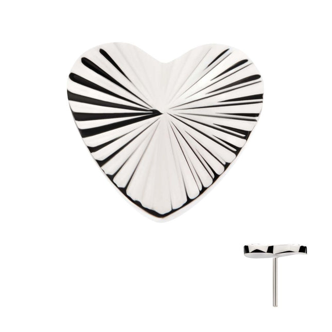 Invictus Titanium Threadless Corrugated Heart Top