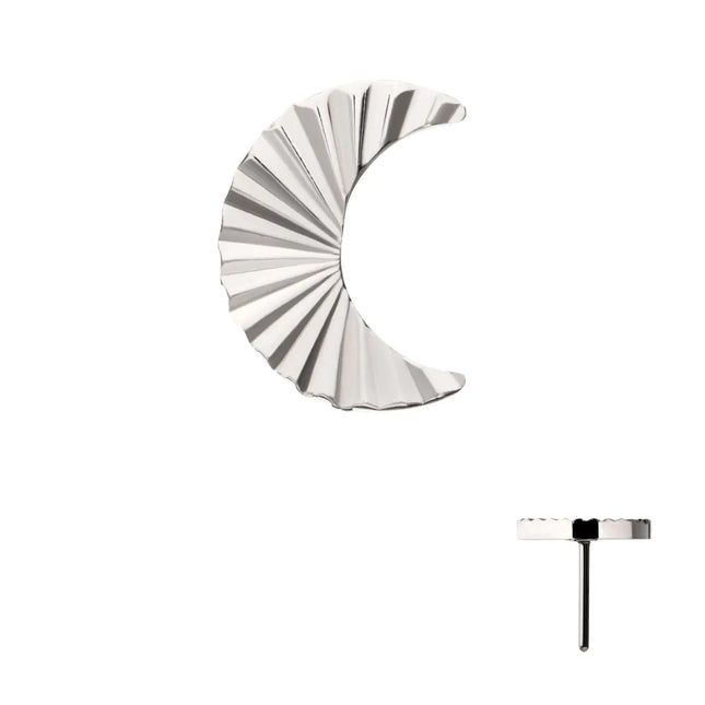 Invictus Titanium Threadless Corrugated Crescent Moon Top