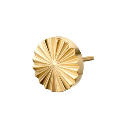 Invictus 24Kt Gold PVD Titanium Threadless Radiant Corrugated Round Top