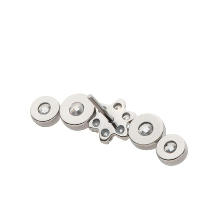 Invictus Titanium Threadless Prong Set Flower with Bezel Set Round CZ/Opal Cluster Top