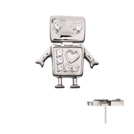 Invictus Titanium Threadless Prong Set Gem Robot Top