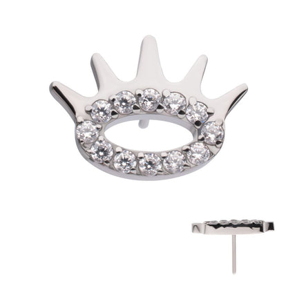 Invictus Titanium Threadless Prong Set Gem Eye and Lash Top