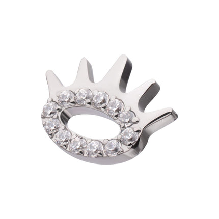 Invictus Titanium Threadless Prong Set Gem Eye and Lash Top
