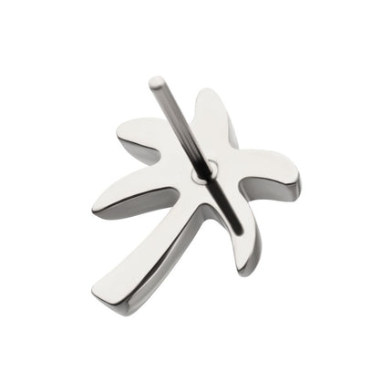 Invictus Titanium Threadless Low Profile 3D Palm Tree Top With Prong Set Gem