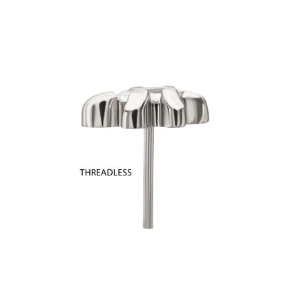 Invictus Titanium Threadless Low Profile 3D Sea Turtle Top with Prong Set Oval Gem