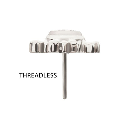 Invictus Titanium Threadless Sunburst Top with Bezel Gem