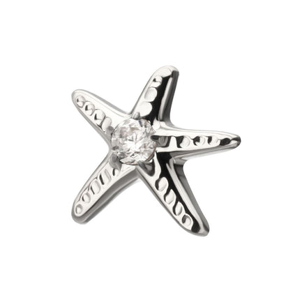 Invictus Titanium Threadless Low Profile 3D Starfish Top with Prong Set Gem