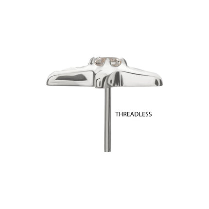 Invictus Titanium Threadless Low Profile 3D Starfish Top with Prong Set Gem
