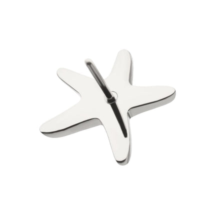 Invictus Titanium Threadless Low Profile 3D Starfish Top with Prong Set Gem